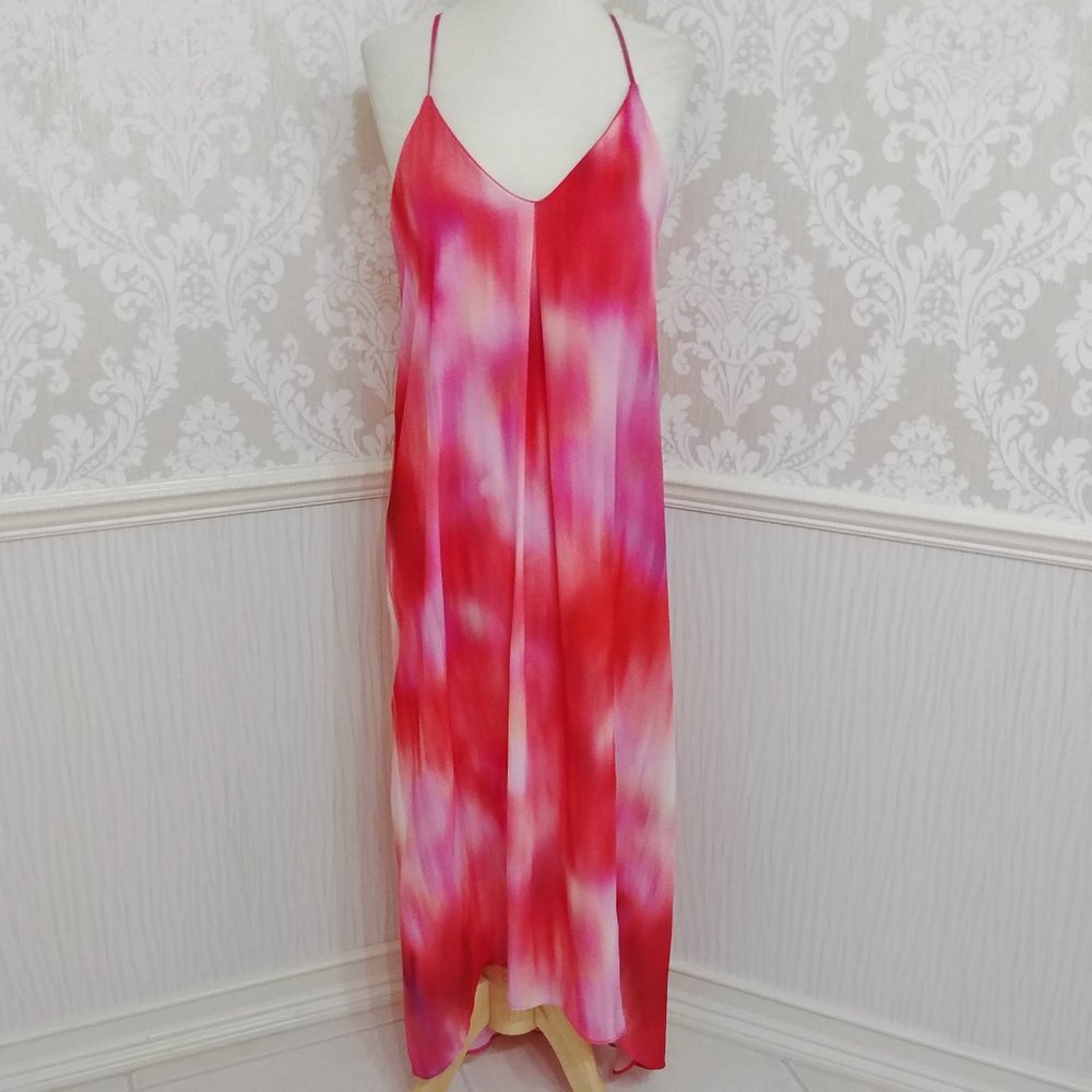NWOT a.n.a. Pink Ombre Tie Dye Long Maxi Dress Beachy Vacation Size Small